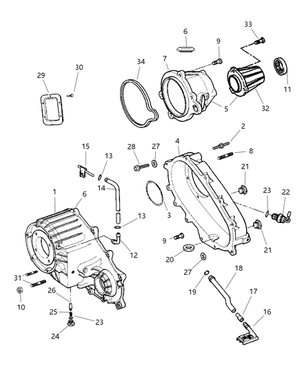 2000 Dodge Ram 1500 Case , Transfer & Related Parts Diagram 2
