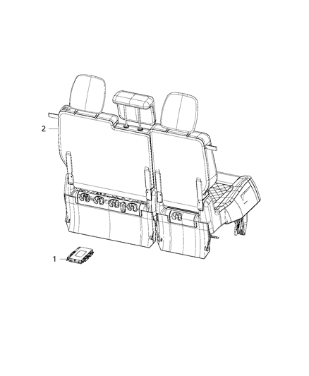 2016 Chrysler Town & Country Module, Third Row Seat Adjuster Diagram