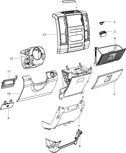 2012 Ram 4500 Instrument Panel Trim Diagram 1