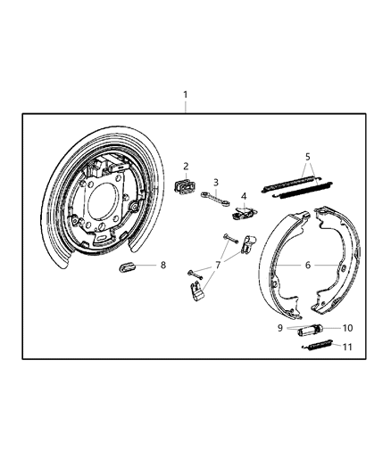 2007 Dodge Nitro Parking Brake Assembly, Rear, Disc Diagram