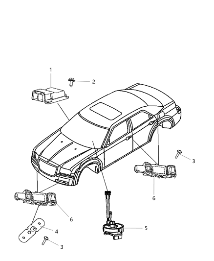 2015 Chrysler 300 Air Bag Control Module Diagram for 68204700AE