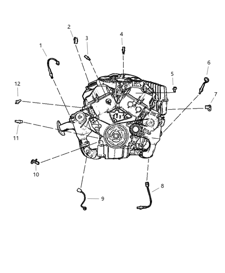 2001 Dodge Intrepid Sensors - Engine Diagram 1