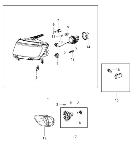 2015 Jeep Compass Socket-Park And Turn Signal Diagram for 68091384AA