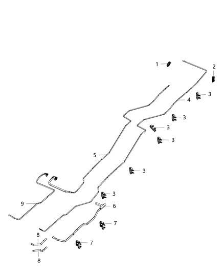 2016 Ram 3500 Fuel Lines, Rear Diagram 1