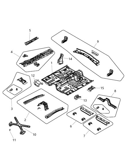 2013 Dodge Avenger Floor Pan Front Diagram