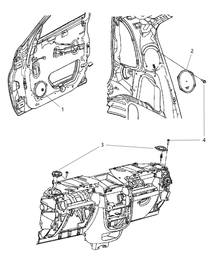 2004 Chrysler PT Cruiser Speaker-TWEETER Diagram for 4671948AA