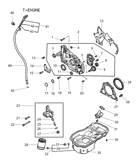2002 Dodge Stratus Coupe Engine Oiling Diagram 1