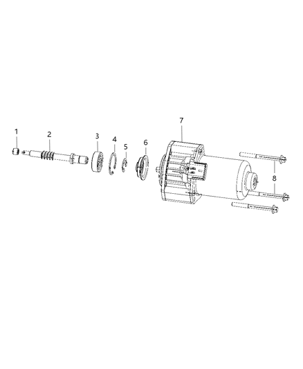 2009 Chrysler Aspen Gear Motor-Transfer Case Diagram for 68042792AA