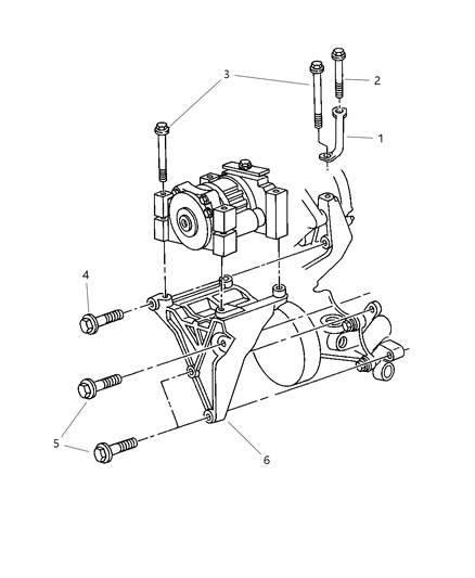 2001 Dodge Ram 1500 Quad & Club Cab Mounting - A/C Compressor Diagram