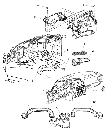 2016 Dodge Viper Duct-Air Distribution Diagram for 68203411AA