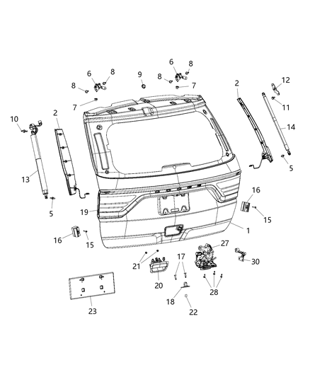 2020 Dodge Durango Liftgate Diagram