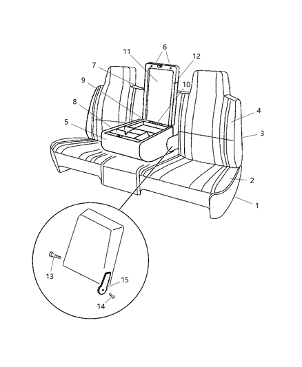 2002 Dodge Ram 2500 Front Seat Cushion Cover Diagram for UQ541C3AA