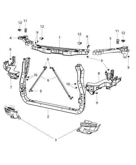 2013 Jeep Grand Cherokee Radiator Support Diagram