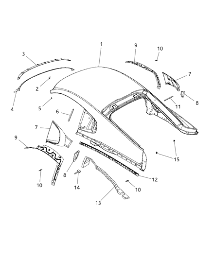 2014 Dodge Viper Panel-Inlet Duct Diagram for 68191404AA