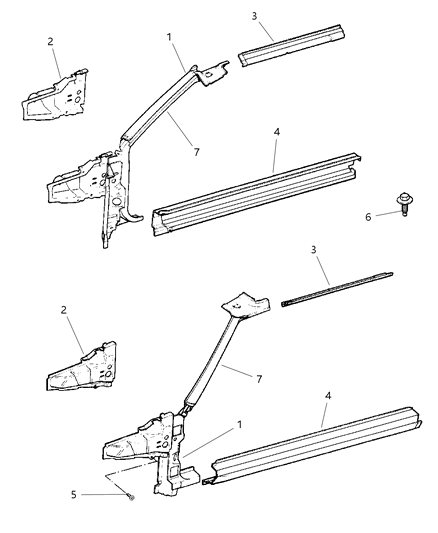 2001 Jeep Cherokee Aperture Panel - Panels, Body Side Diagram 2