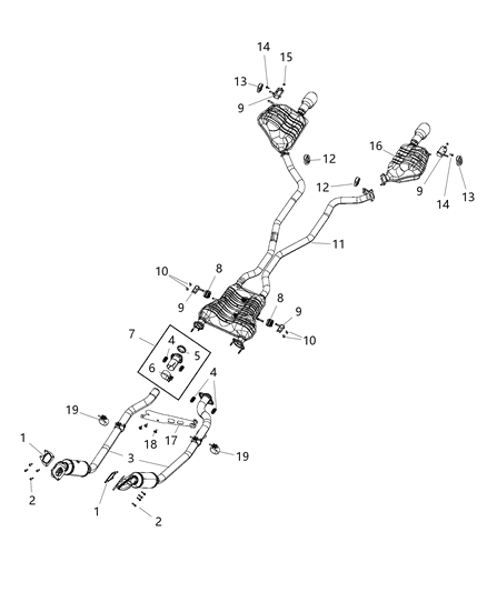 2020 Dodge Durango Exhaust Pipe Diagram for 68276628AB