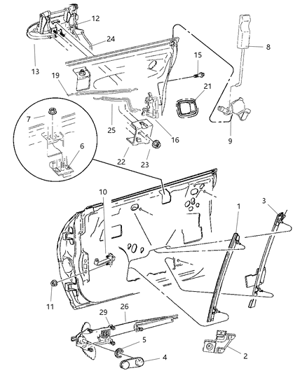 1999 Dodge Neon Door, Front Diagram 1