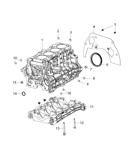 2018 Jeep Wrangler Gasket-CRANKSHAFT Oil Diagram for 68252219AA