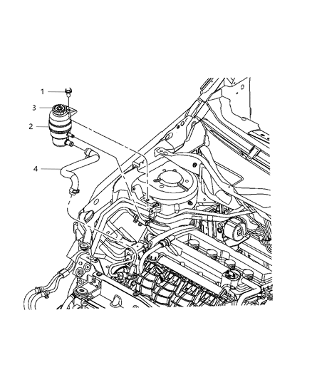 2007 Dodge Caliber Reservoir & Bracket Diagram