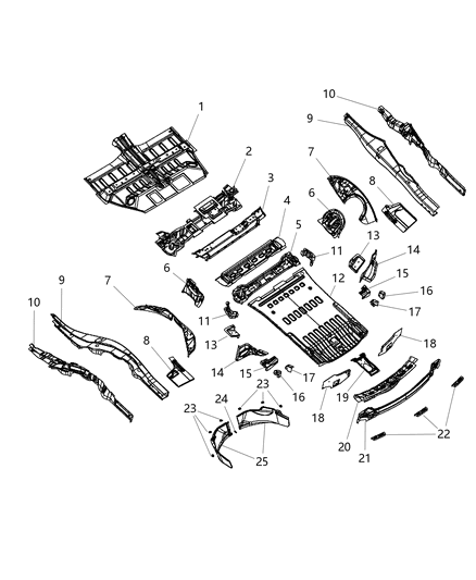 2013 Dodge Durango WHEEL/HOUSE-Rear Inner Diagram for 68070801AB