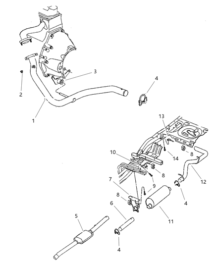 1998 Dodge Dakota Exhaust System Diagram 1