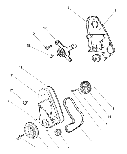 1999 Dodge Neon Timing Belt & Cover Diagram 2