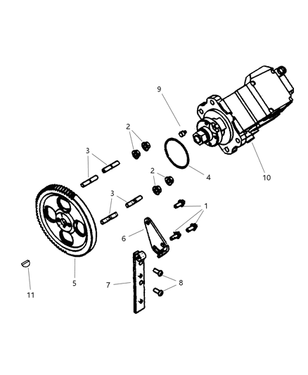 2000 Dodge Ram 2500 Gear-Injection Pump Diagram for 5015179AA