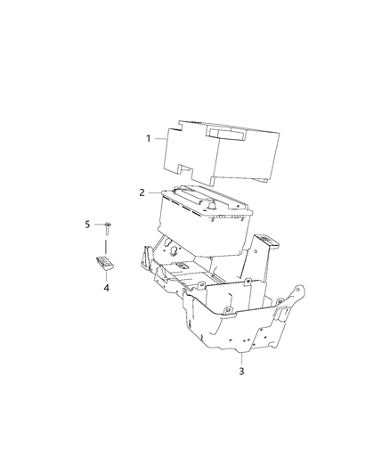 2018 Ram 2500 Battery, Tray, And Support Diagram 1