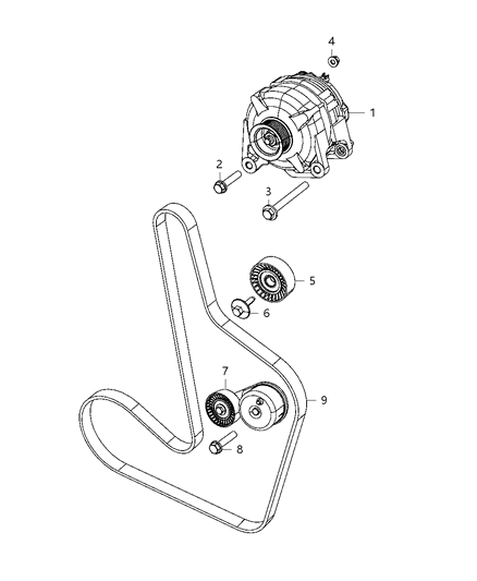 2008 Chrysler Sebring Generator/Alternator & Related Parts Diagram 4