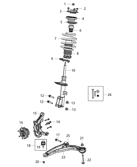 2014 Chrysler 200 Front Lower Control Arm Diagram for 5085407AK