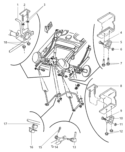 1998 Dodge Ram 2500 Quad & Club Cab Stabilizer - Rear Diagram