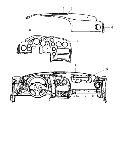 2008 Dodge Viper Instrument Panel & Structure Diagram