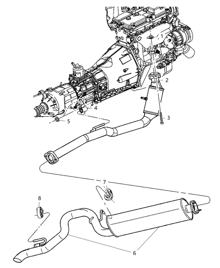 2005 Jeep Liberty Hanger-Exhaust Diagram for 52128906AA