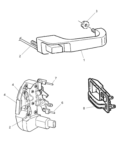 1998 Jeep Cherokee Link-Inside Handle To Latch Diagram for 55076071AC