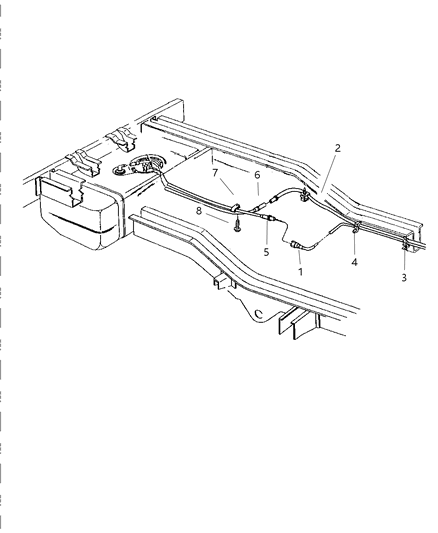 1998 Jeep Grand Cherokee Fuel Lines, Rear Diagram