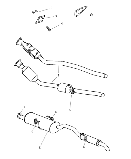 2001 Dodge Grand Caravan Catalytic Converter Diagram for E0055354AA