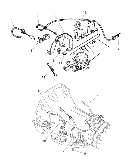 1997 Jeep Wrangler Cable-Accelerator Diagram for 4854137