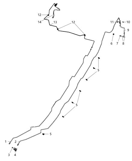 2007 Jeep Wrangler Brake Tubes & Hoses, Rear Diagram 2