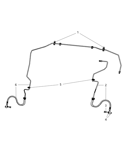 2007 Dodge Nitro Lines & Hoses, Front Diagram