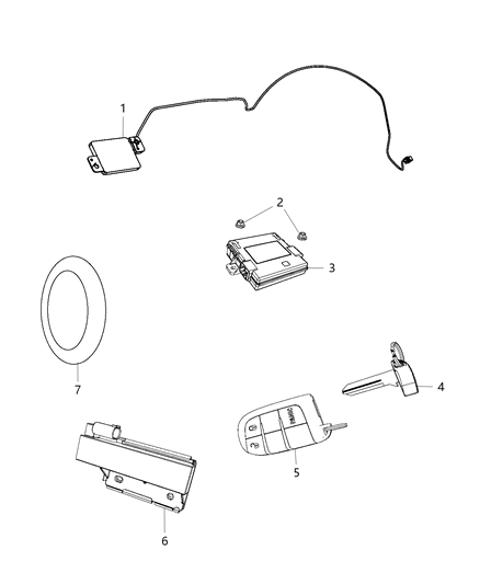 2018 Jeep Grand Cherokee Receiver Modules, Keys & Key Fob Diagram