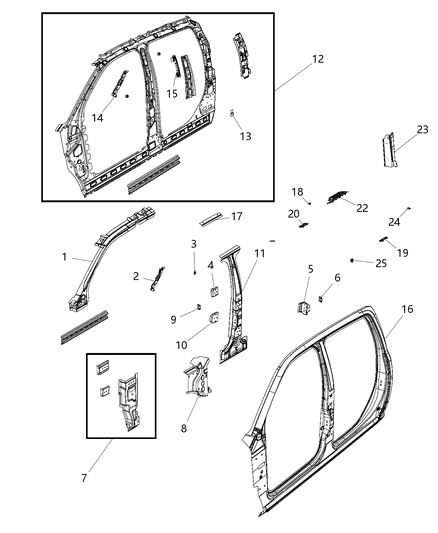 2014 Ram 3500 Bracket-Grab Handle Diagram for 55372805AA