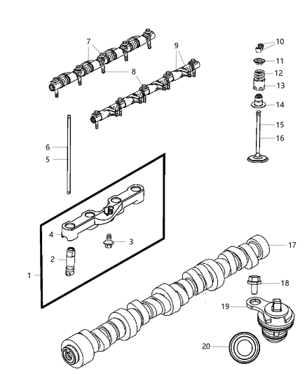 2010 Dodge Challenger Spring-Exhaust Valve Diagram for 5037477AD