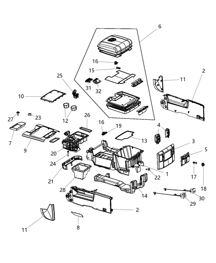 2014 Ram 1500 Transmission Shifter Diagram for 5LP381X9AA