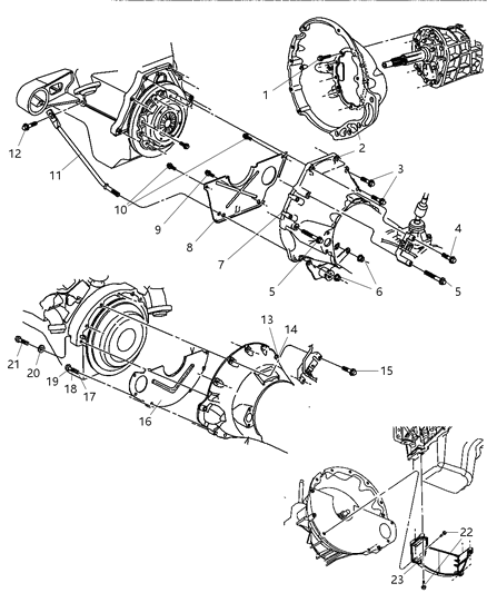 2002 Dodge Dakota Housing & Pan, Clutch Diagram