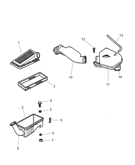 1999 Jeep Wrangler Cover-Air Cleaner Diagram for 4797782