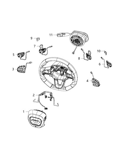 2020 Dodge Challenger Bezel-Paddle Switch Cover Diagram for 1ZV37DX9AC