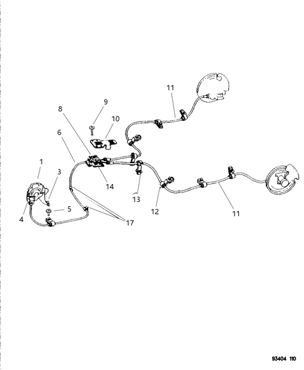 1997 Chrysler Concorde Lever Assembly & Cables Parking Brake Diagram