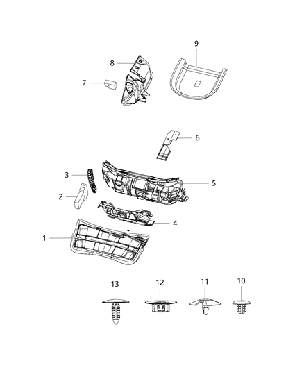 2017 Chrysler 200 SILENCER-WHEELHOUSE Inner Diagram for 68146242AE