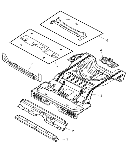 2006 Chrysler Sebring Rear Floor Pan Diagram 1