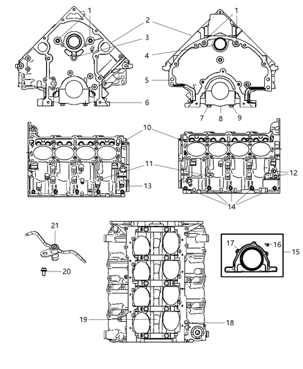 2012 Dodge Challenger Cylinder Block & Hardware Diagram 5